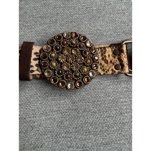 Leatherock Belt Suede Pony hair Snake skin Jeweled Buckle Women\'s L36 Western main image 6